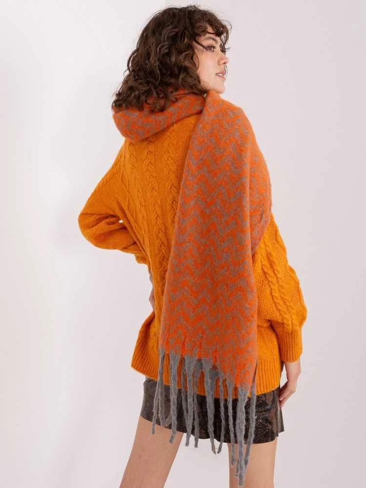 Wool Fashion Italia Šalikas-AT-SZ-23125.75-šviesiai oranžinis