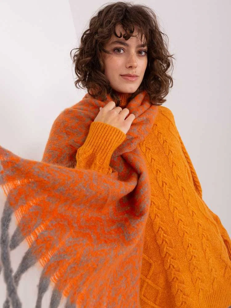 Wool Fashion Italia Šalikas-AT-SZ-23125.75-šviesiai oranžinis