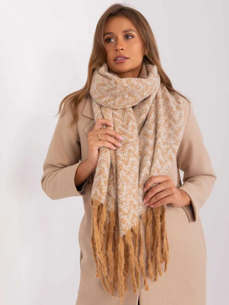 Wool Fashion Italia Šalikas-AT-SZ-23125.75-šviesus kupranugaris