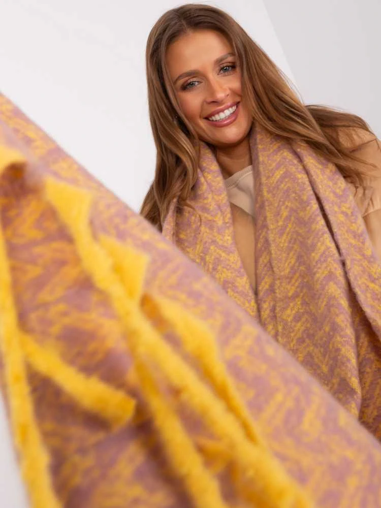 Wool Fashion Italia Šalikas-AT-SZ-23125.75-tamsiai geltonas