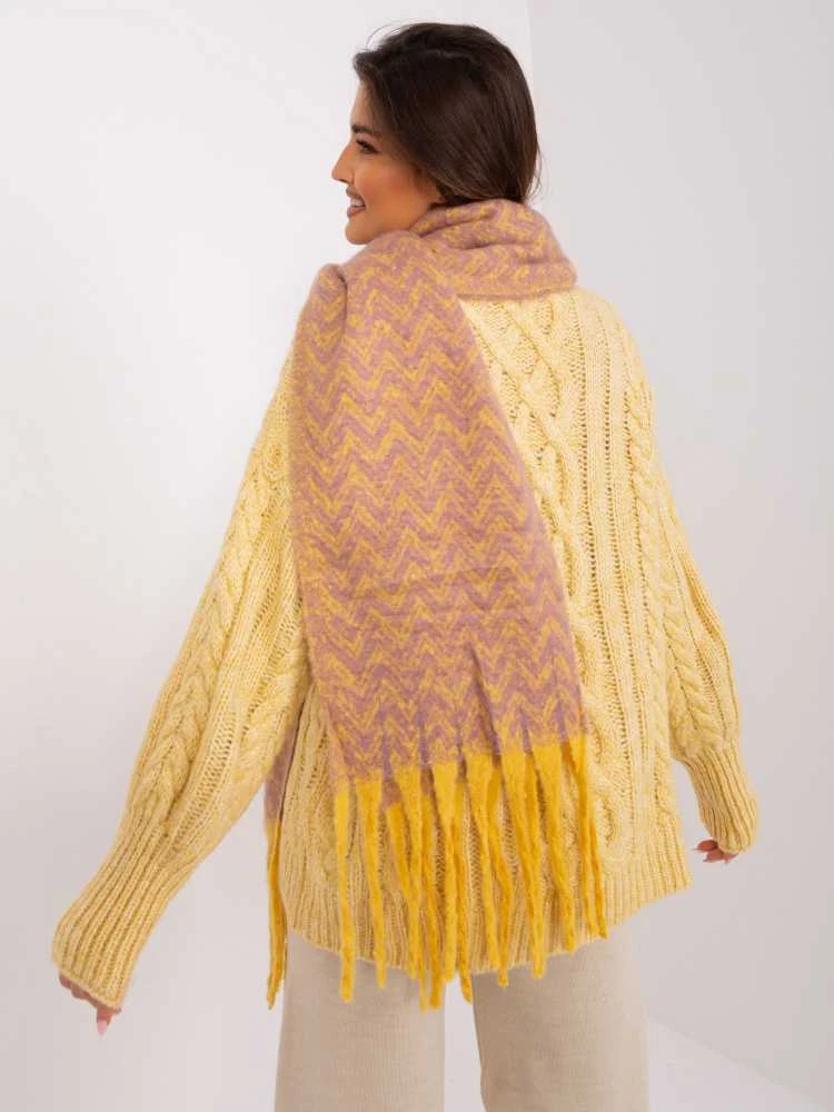 Wool Fashion Italia Šalikas-AT-SZ-23125.75-tamsiai rožinis