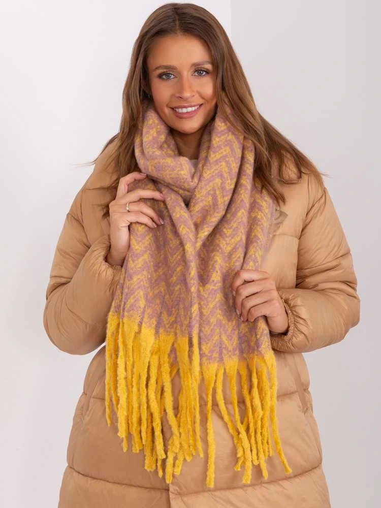 Wool Fashion Italia Šalikas-AT-SZ-23125.75-tamsiai geltonas