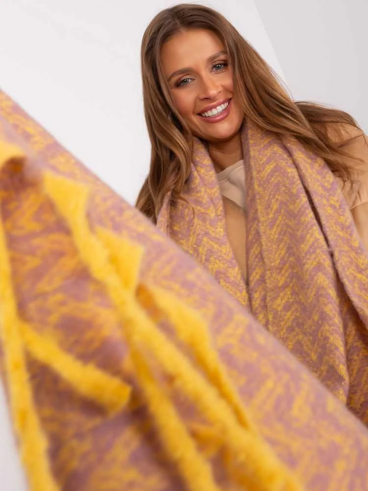 Wool Fashion Italia Šalikas-AT-SZ-23125.75-tamsiai geltonas