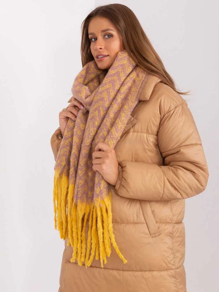 Wool Fashion Italia Šalikas-AT-SZ-23125.75-tamsiai geltonas