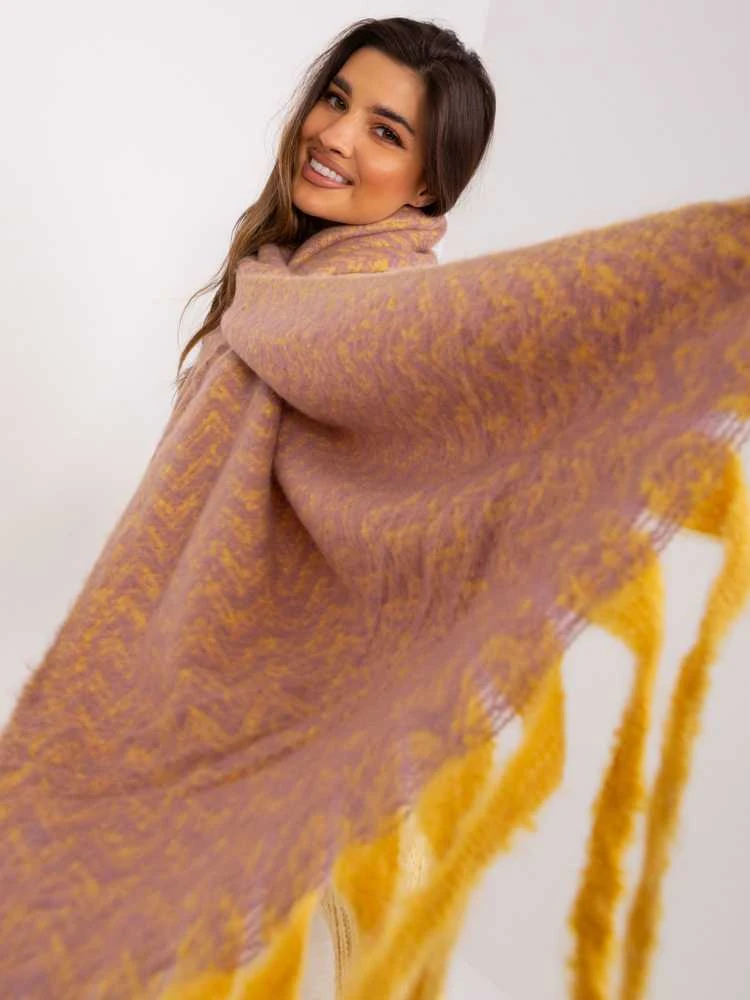 Wool Fashion Italia Šalikas-AT-SZ-23125.75-tamsiai rožinis