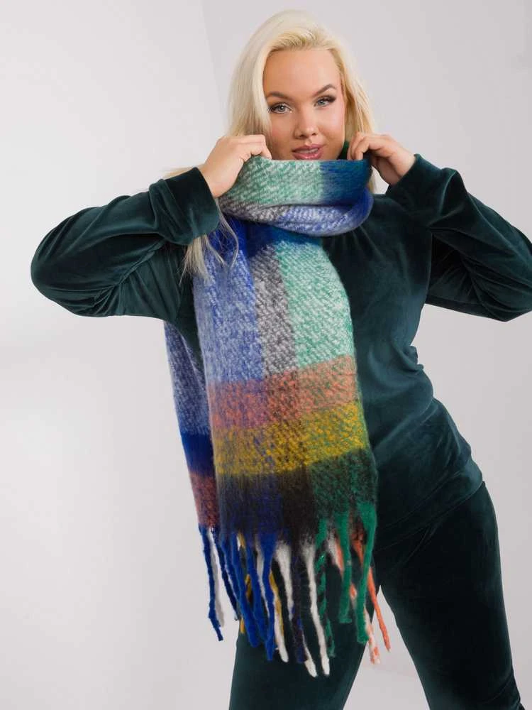 Wool Fashion Italia Šalikas-AT-SZ-2313.31-tamsiai mėlynas
