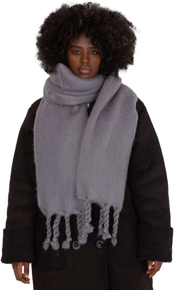 Wool Fashion Italia Šalikas-AT-SZ-2313502.20P-tamsiai pilkas