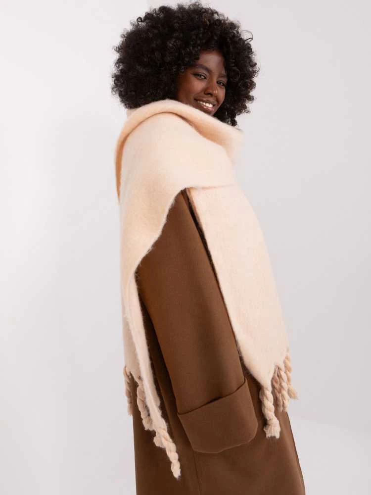 Wool Fashion Italia Šalikas-AT-SZ-2313502.20P-smėlio spalvos