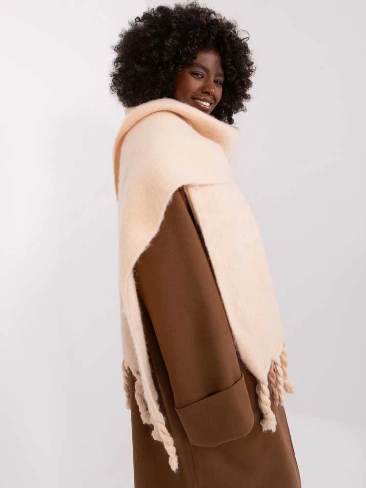 Wool Fashion Italia Šalikas-AT-SZ-2313502.20P-smėlio spalvos