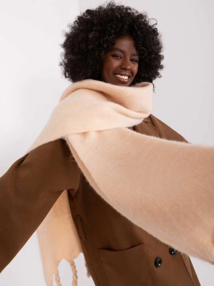Wool Fashion Italia Šalikas-AT-SZ-2313502.20P-smėlio spalvos
