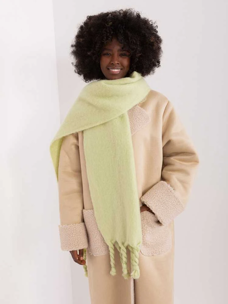 Wool Fashion Italia Šalikas-AT-SZ-2313502.20P-šviesiai žalias