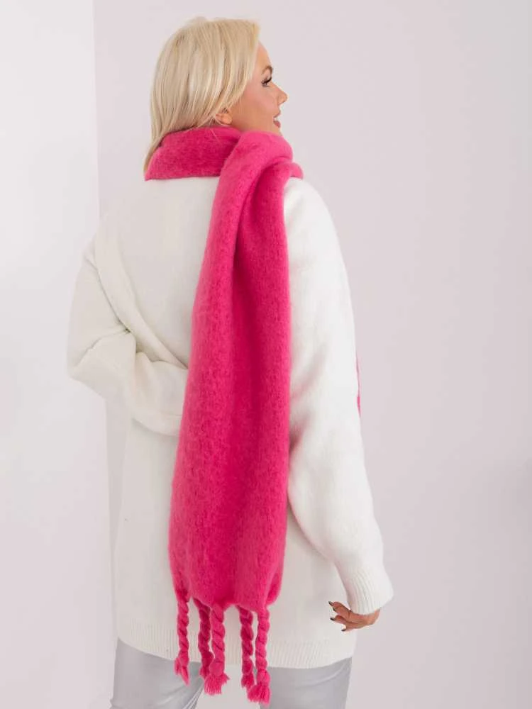 Wool Fashion Italia Šalikas-AT-SZ-2313502.53P-tamsiai rožinis