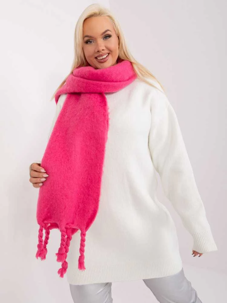 Wool Fashion Italia Šalikas-AT-SZ-2313502.53P-tamsiai rožinis