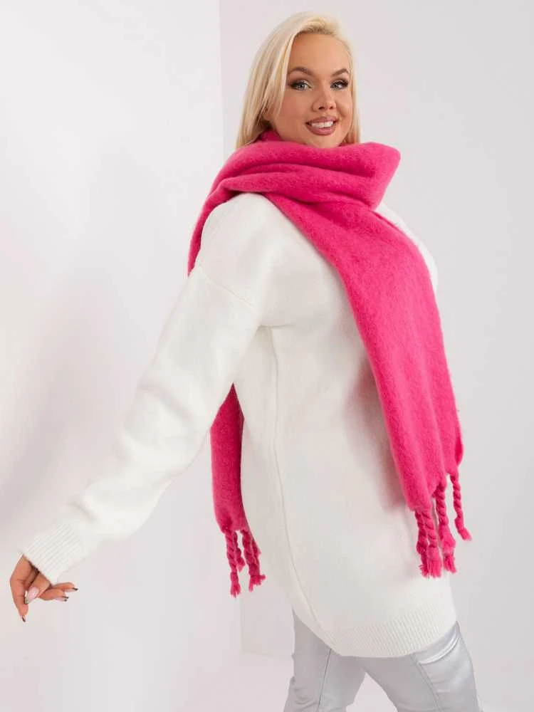 Wool Fashion Italia Šalikas-AT-SZ-2313502.53P-tamsiai rožinis
