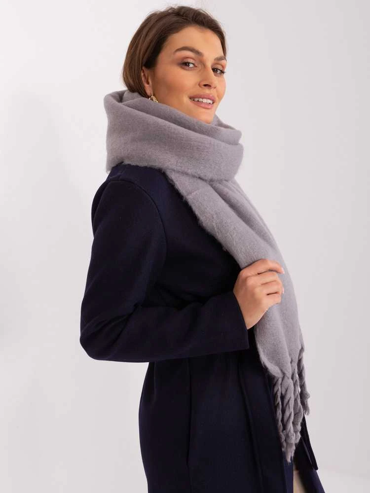 Wool Fashion Italia Šalikas-AT-SZ-2313502.63P-pilkas