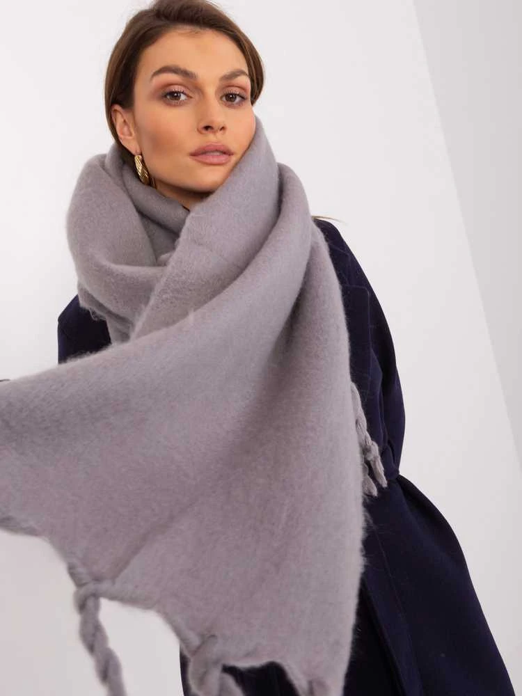 Wool Fashion Italia Šalikas-AT-SZ-2313502.63P-pilkas