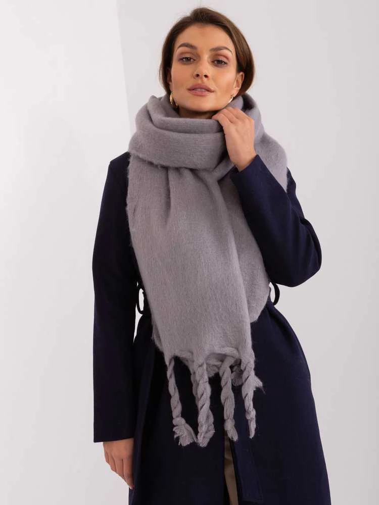 Wool Fashion Italia Šalikas-AT-SZ-2313502.63P-pilkas