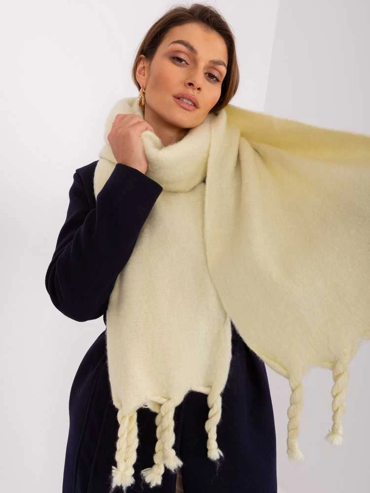 Wool Fashion Italia Šalikas-AT-SZ-2313502.63P-šviesiai geltonas