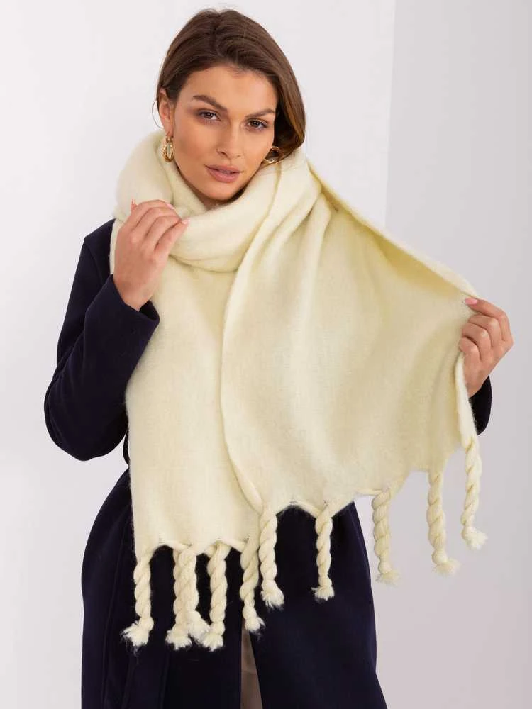 Wool Fashion Italia Šalikas-AT-SZ-2313502.63P-šviesiai geltonas