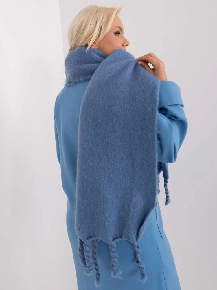 Wool Fashion Italia Šalikas-AT-SZ-2313502.71P-tamsiai mėlynas