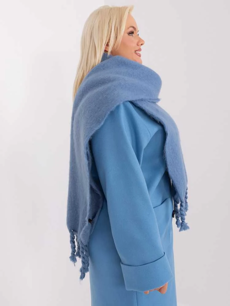 Wool Fashion Italia Šalikas-AT-SZ-2313502.71P-tamsiai mėlynas
