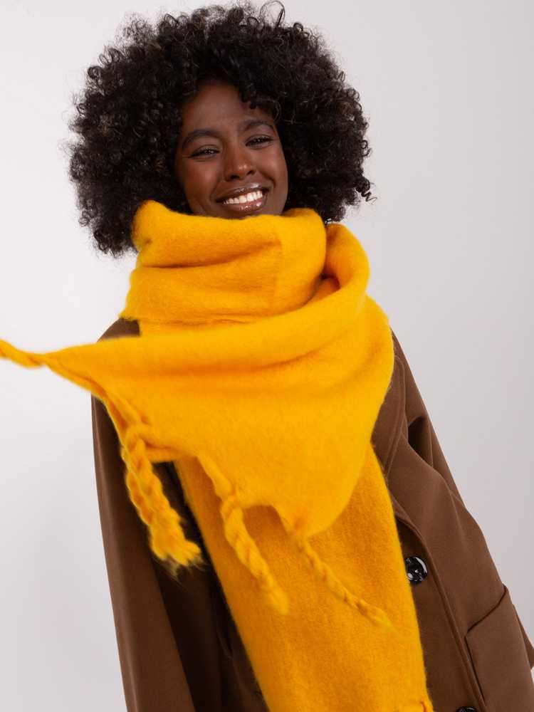 Wool Fashion Italia Šalikas-AT-SZ-2313502.94P-tamsiai geltonas