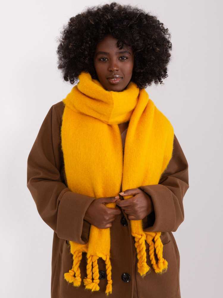 Wool Fashion Italia Šalikas-AT-SZ-2313502.94P-tamsiai geltonas