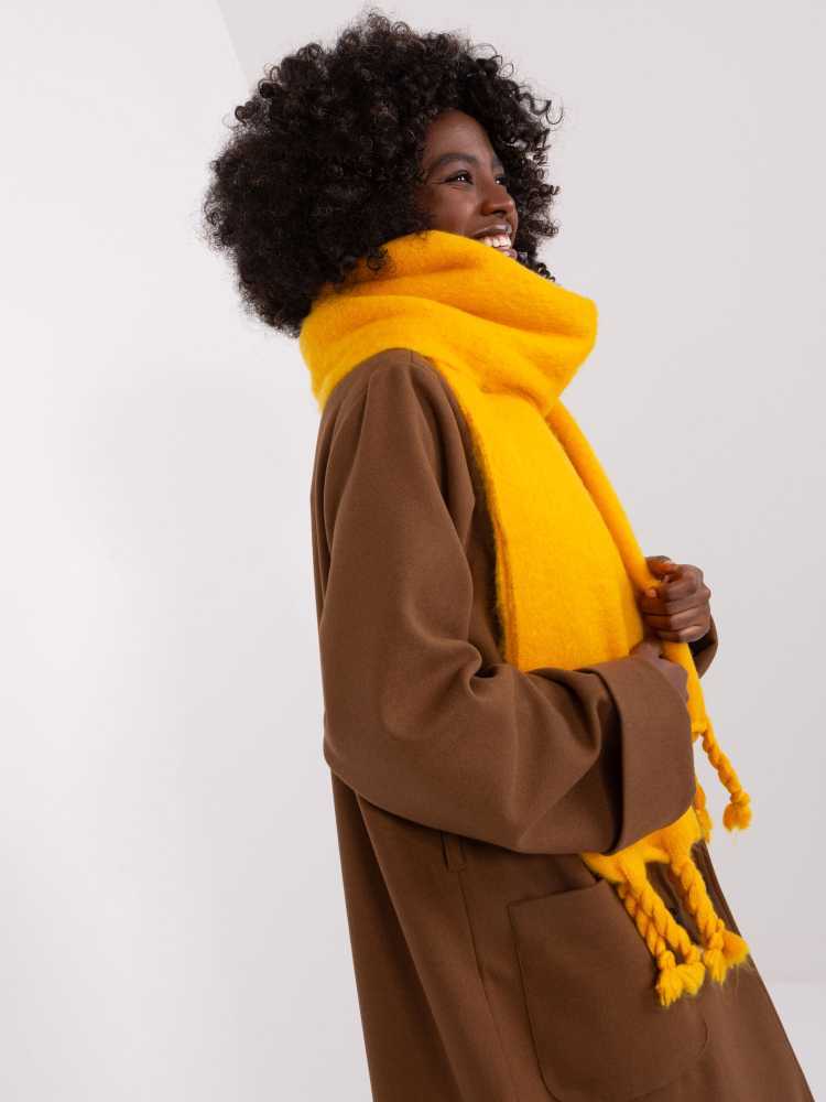 Wool Fashion Italia Šalikas-AT-SZ-2313502.94P-tamsiai geltonas