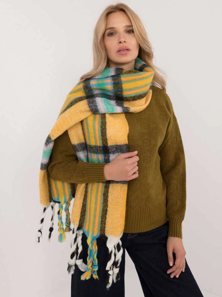 Wool Fashion Italia Šalikas-AT-SZ-231501.49-tamsiai geltonas