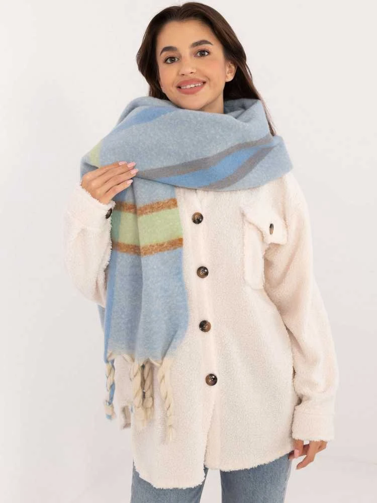 Wool Fashion Italia Šalikas-AT-SZ-2315.33-šviesiai mėlynas