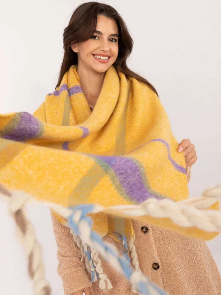 Wool Fashion Italia Šalikas-AT-SZ-2315.33-tamsiai geltonas