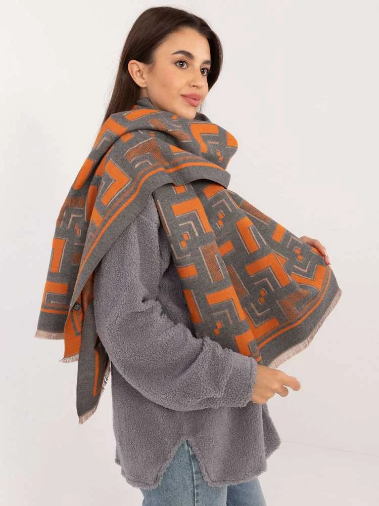 Wool Fashion Italia Šalikas-AT-SZ-23158.32-pilkas