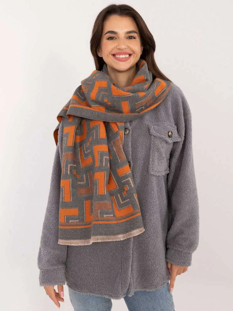 Wool Fashion Italia Šalikas-AT-SZ-23158.32-pilkas