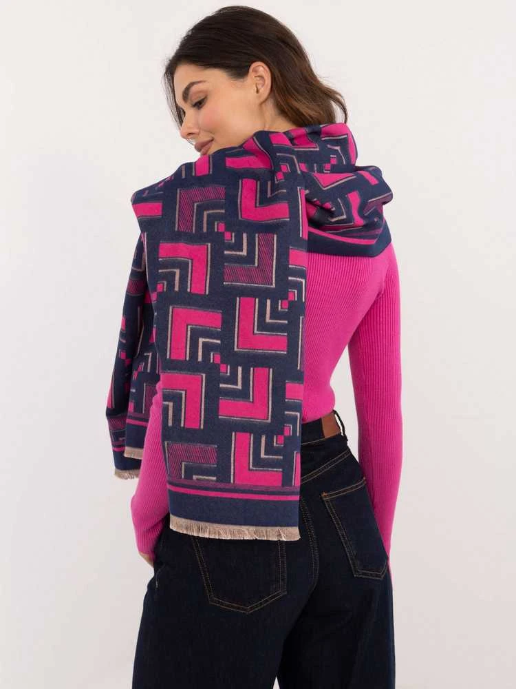 Wool Fashion Italia Šalikas-AT-SZ-23158.32-tamsiai mėlyna