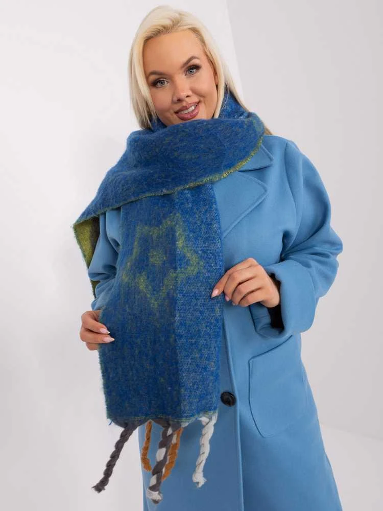 Wool Fashion Italia Šalikas-AT-SZ-2316.01P-tamsiai mėlynas