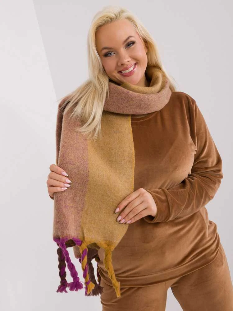 Wool Fashion Italia Šalikas-AT-SZ-2316.01P-tamsiai geltonas