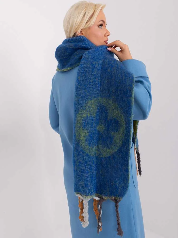 Wool Fashion Italia Šalikas-AT-SZ-2316.01P-tamsiai mėlynas