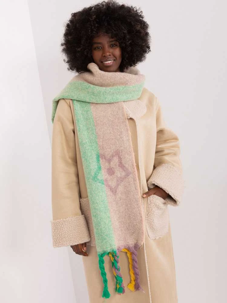 Wool Fashion Italia Šalikas-AT-SZ-2316.44P-smėlio spalvos