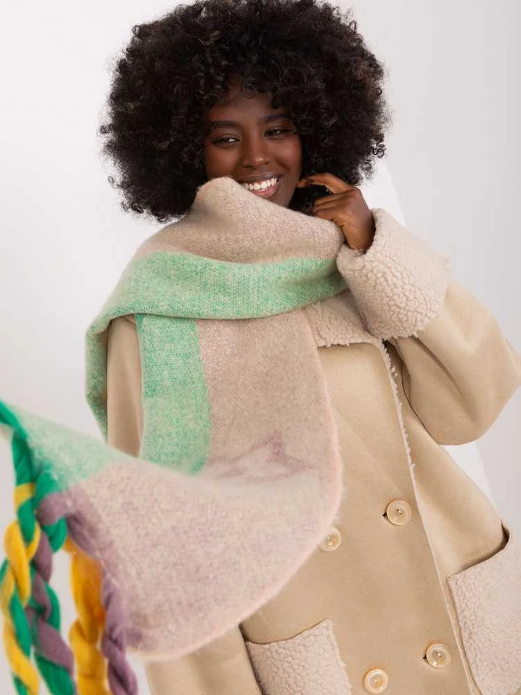 Wool Fashion Italia Šalikas-AT-SZ-2316.44P-smėlio spalvos
