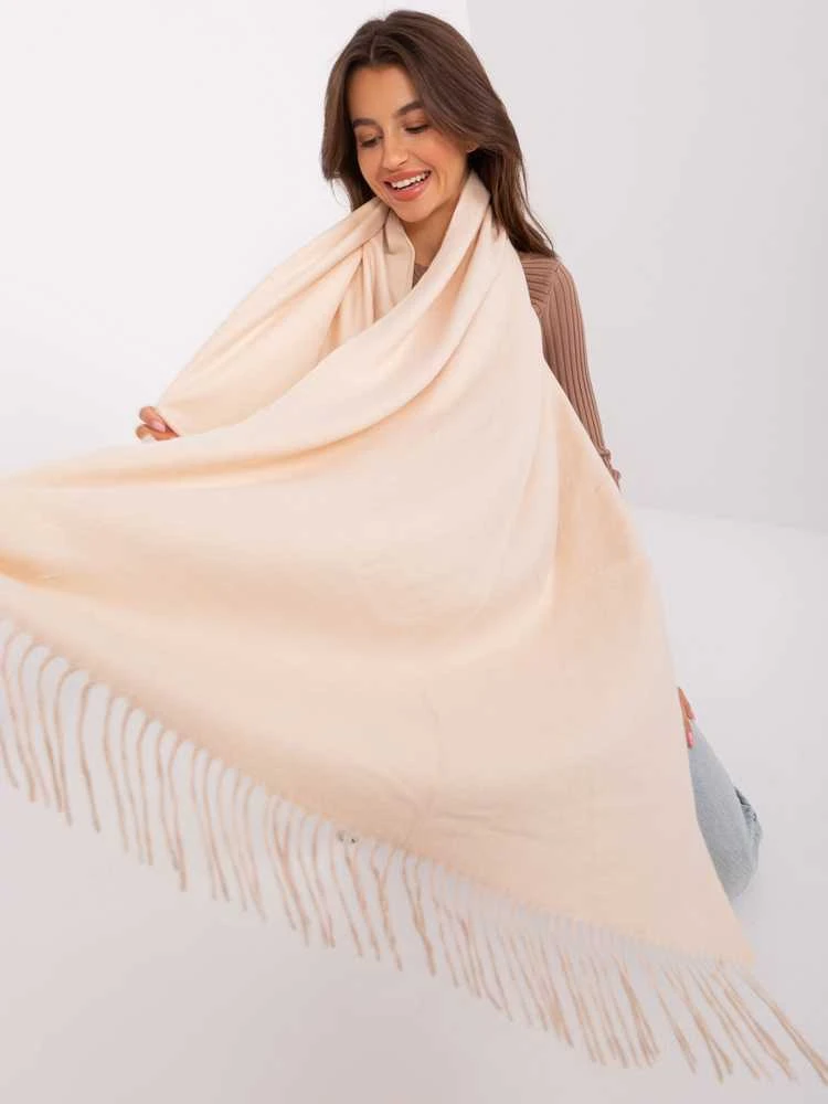Wool Fashion Italia Šalikas-AT-SZ-23185.62P-šviesiai smėlio spalvos