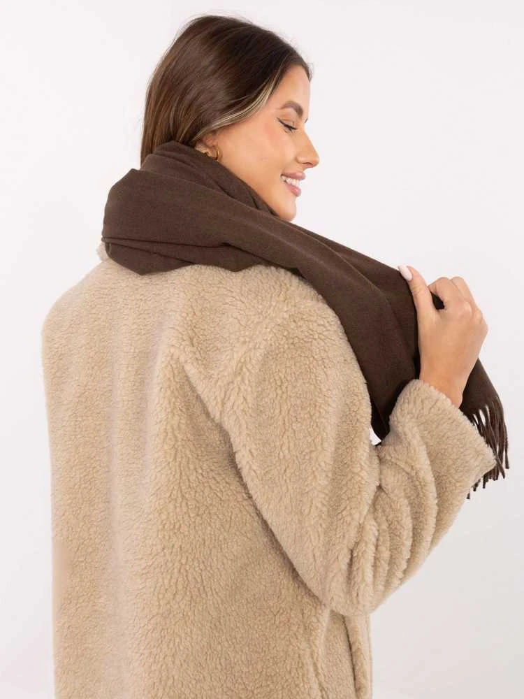 Wool Fashion Italia Šalikas-AT-SZ-23185.73P-ciemny ruda