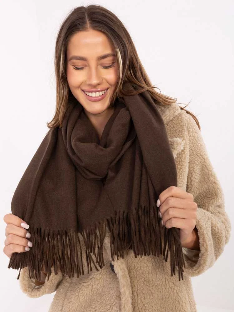Wool Fashion Italia Šalikas-AT-SZ-23185.73P-ciemny ruda