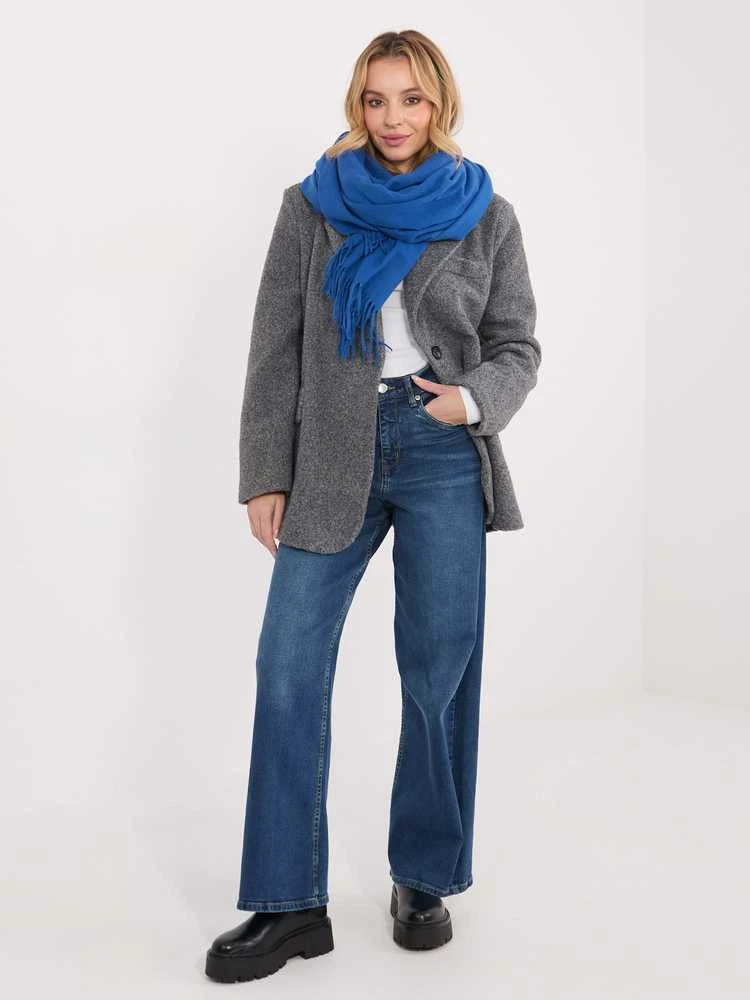 Wool Fashion Italia Šalikas- AT-SZ-23185.90P-ciemny mėlyna