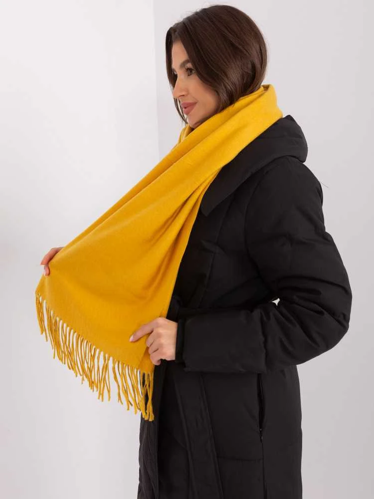 Wool Fashion Italia Šalikas-AT-SZ-23185.90P-tamsiai geltonas