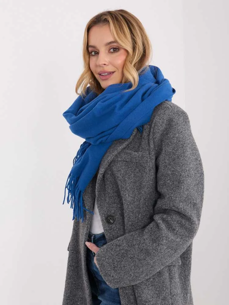 Wool Fashion Italia Šalikas- AT-SZ-23185.90P-ciemny mėlyna