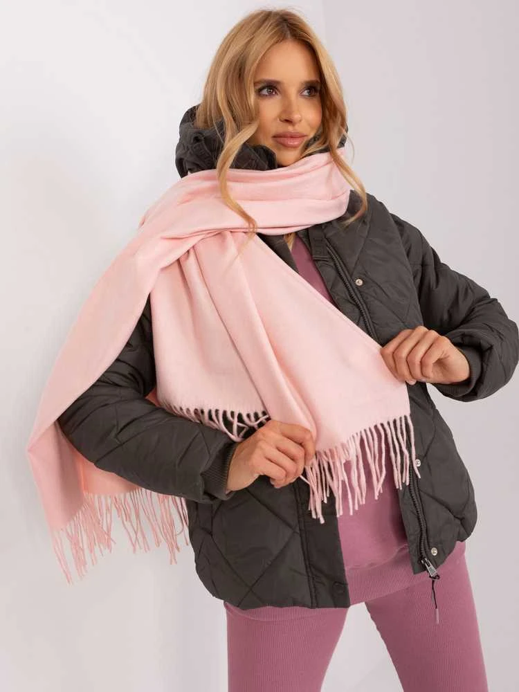 Wool Fashion Italia Šalikas-AT-SZ-23185.90P-šviesiai rožinis