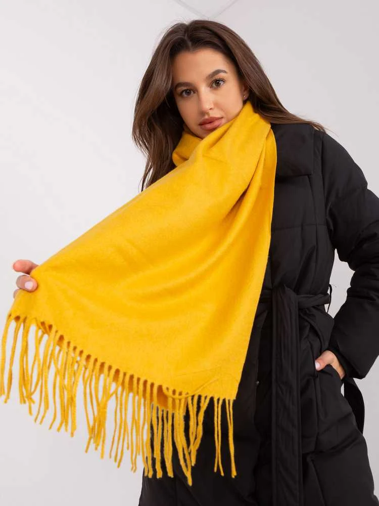 Wool Fashion Italia Šalikas-AT-SZ-23185.90P-tamsiai geltonas