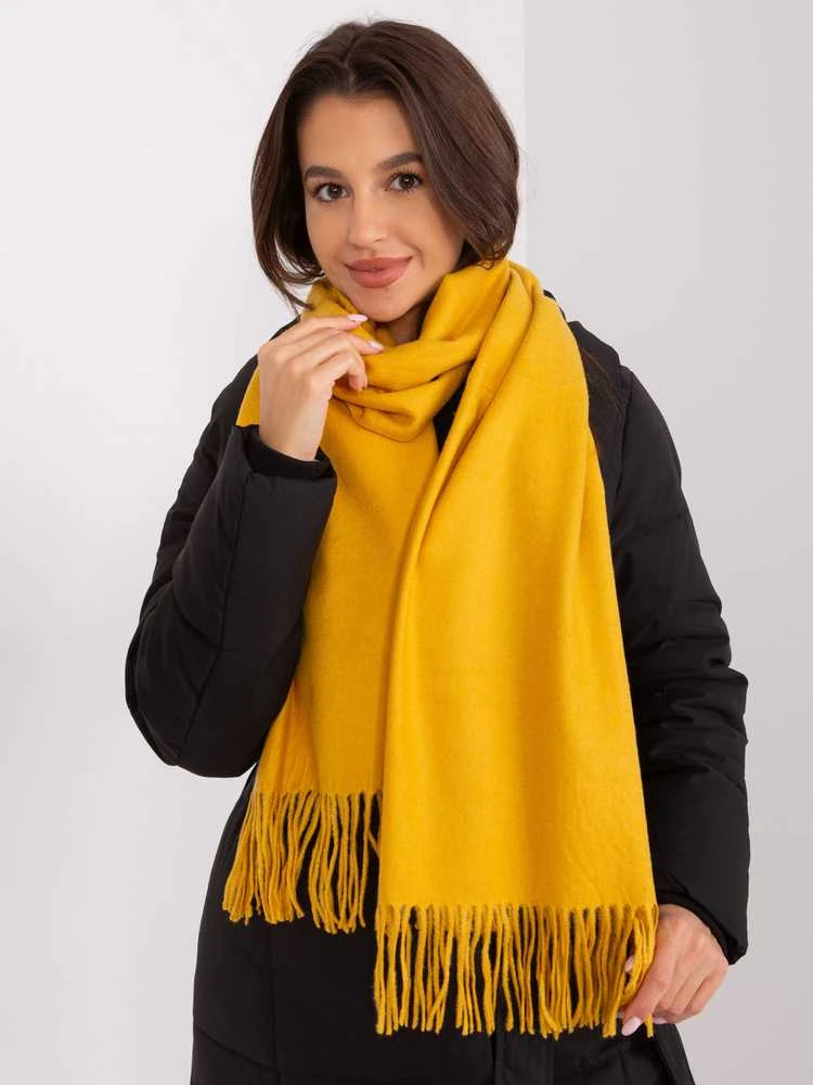 Wool Fashion Italia Šalikas-AT-SZ-23185.90P-tamsiai geltonas