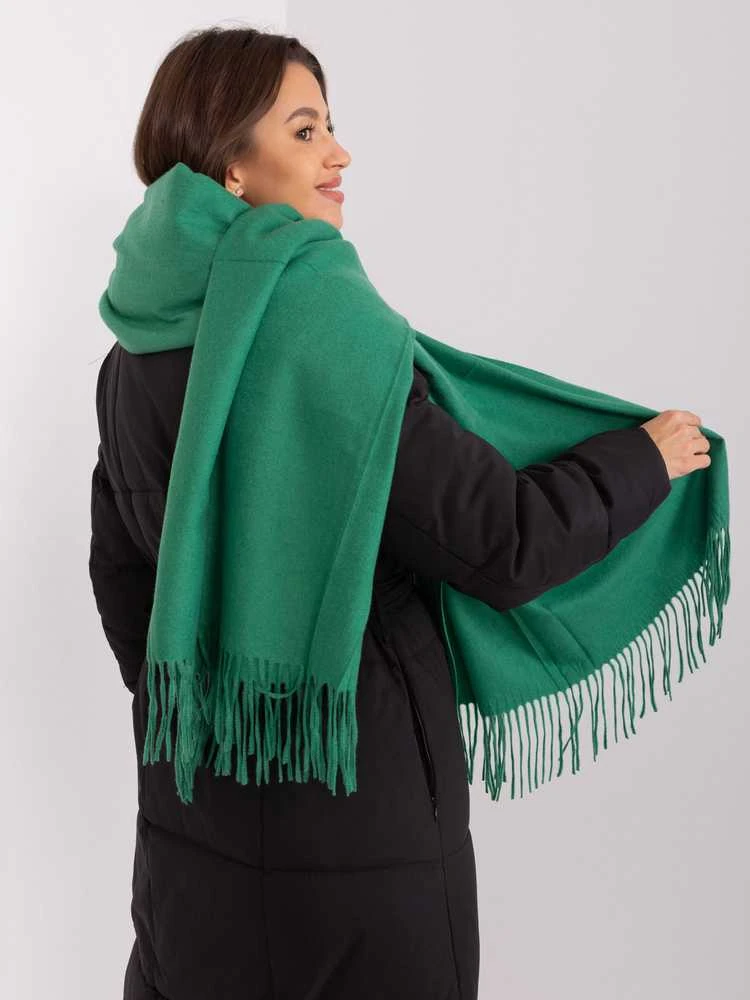 Wool Fashion Italia Šalikas-AT-SZ-23185.93P-tamsiai žalias