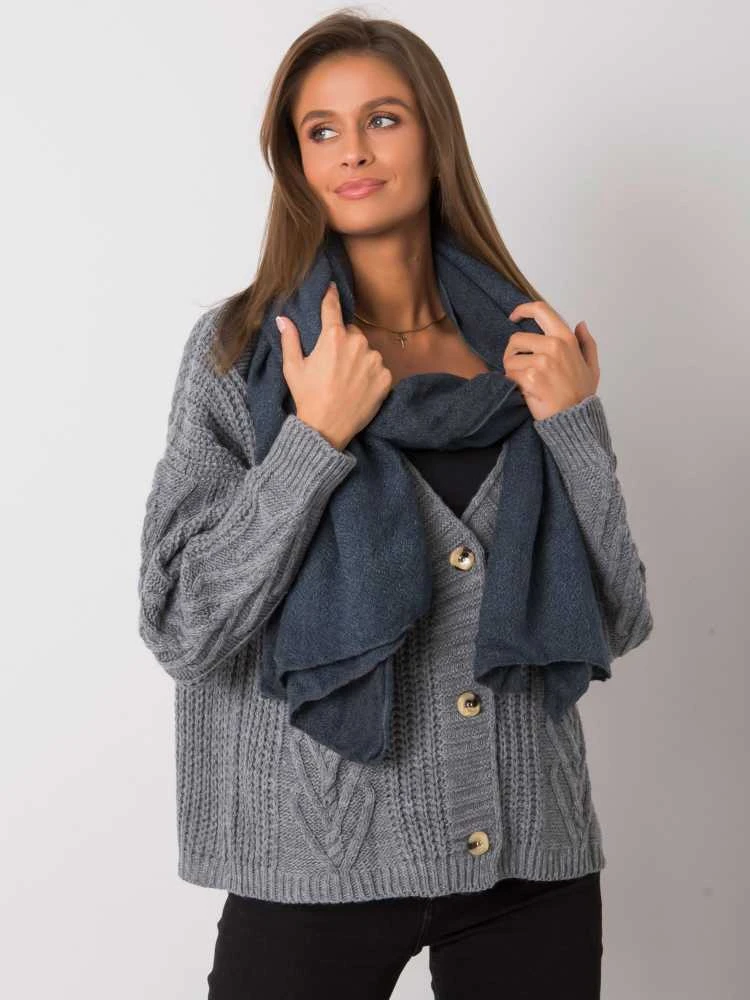 Wool Fashion Italia Šalikas-AT-SZ-3899.91-tamsiai mėlynas